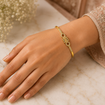 Luxury Gancini-Inspired Interlocking Cuff Bangle with Shimmering Pavé Crystals