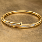 Luxury nail chff bangle within shimmering pave crystals