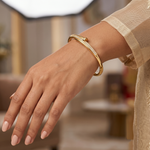 Luxury nail chff bangle within shimmering pave crystals