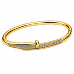 Luxury nail chff bangle within shimmering pave crystals